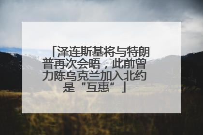 泽连斯基将与特朗普再次会晤，此前曾力陈乌克兰加入北约是“互惠”
