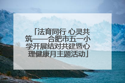 法育同行 心灵共筑——合肥市五一小学开展结对共建暨心理健康月主题活动