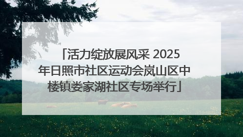活力绽放展风采 2025年日照市社区运动会岚山区中楼镇娄家湖社区专场举行