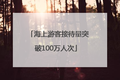 海上游客接待量突破100万人次