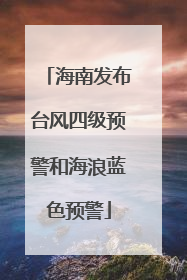 海南发布台风四级预警和海浪蓝色预警