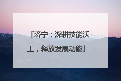 济宁：深耕技能沃土，释放发展动能