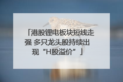 港股锂电板块短线走强 多只龙头股持续出现“H股溢价”