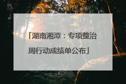 湖南湘潭：专项整治周行动成绩单公布