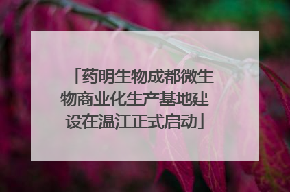 药明生物成都微生物商业化生产基地建设在温江正式启动