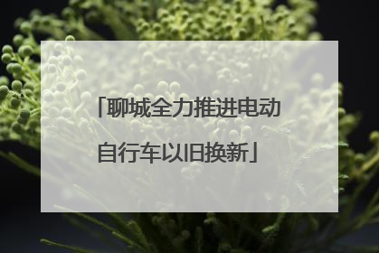 聊城全力推进电动自行车以旧换新