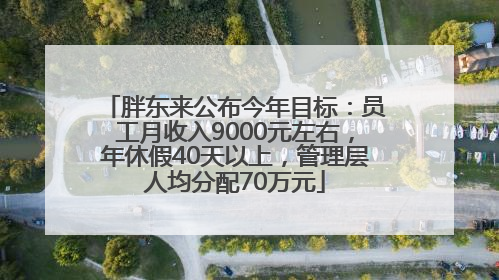 胖东来公布今年目标：员工月收入9000元左右，年休假40天以上，管理层人均分配70万元