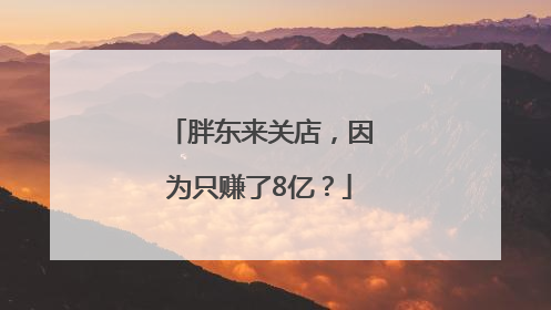 胖东来关店，因为只赚了8亿？