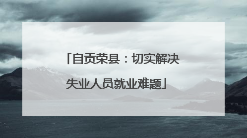 自贡荣县：切实解决失业人员就业难题