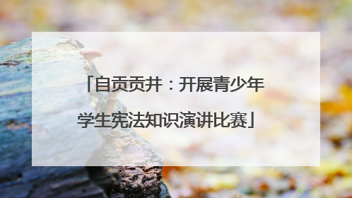 自贡贡井：开展青少年学生宪法知识演讲比赛