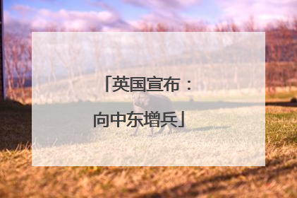 英国宣布：向中东增兵