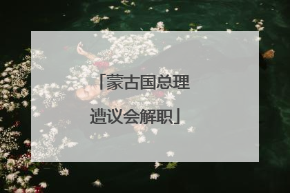 蒙古国总理遭议会解职