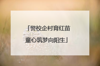 警校企村育红苗 童心筑梦向阳生
