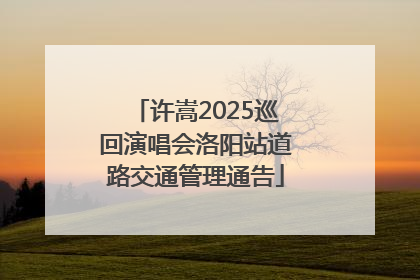 许嵩2025巡回演唱会洛阳站道路交通管理通告