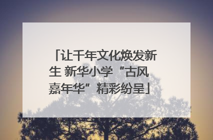 让千年文化焕发新生 新华小学“古风嘉年华”精彩纷呈