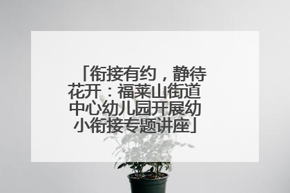 衔接有约，静待花开：福莱山街道中心幼儿园开展幼小衔接专题讲座