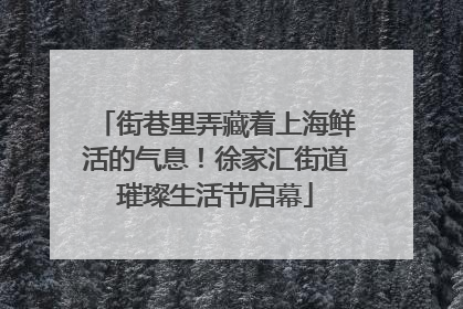 街巷里弄藏着上海鲜活的气息！徐家汇街道璀璨生活节启幕