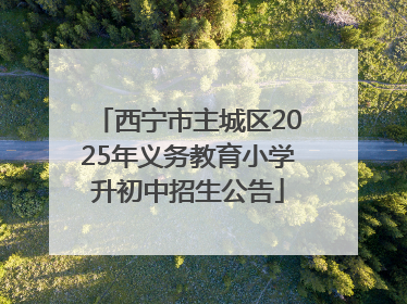 西宁市主城区2025年义务教育小学升初中招生公告