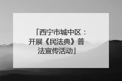西宁市城中区：开展《民法典》普法宣传活动