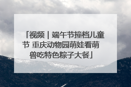 视频｜端午节撞档儿童节 重庆动物园萌娃看萌兽吃特色粽子大餐