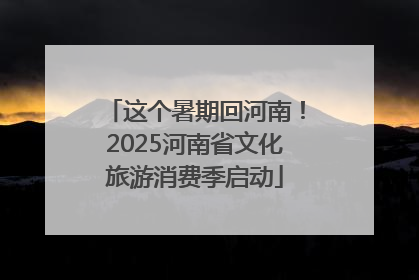 这个暑期回河南！2025河南省文化旅游消费季启动