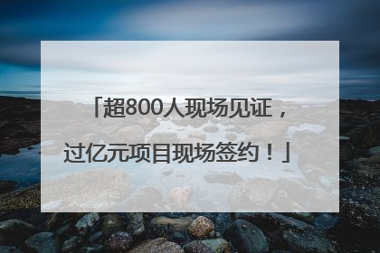 超800人现场见证，过亿元项目现场签约！