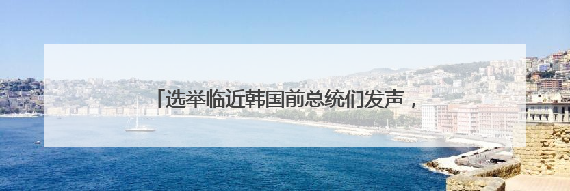 选举临近韩国前总统们发声，为候选人“站台”都说些什么