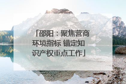 邵阳：聚焦营商环境指标 锚定知识产权重点工作
