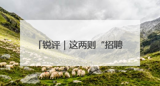 锐评｜这两则“招聘广告”为何被群嘲