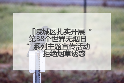 陵城区扎实开展“第38个世界无烟日”系列主题宣传活动——拒绝烟草诱惑 对第一支烟说不