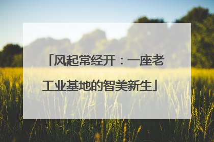 风起常经开：一座老工业基地的智美新生