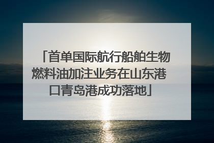 首单国际航行船舶生物燃料油加注业务在山东港口青岛港成功落地