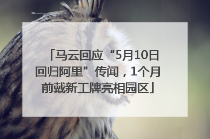 马云回应“5月10日回归阿里”传闻，1个月前戴新工牌亮相园区