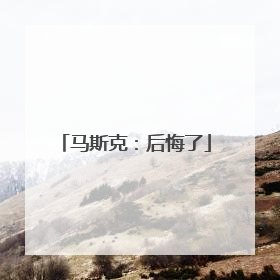 马斯克：后悔了