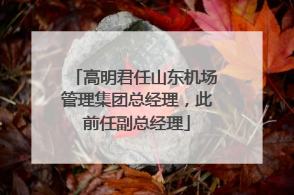 高明君任山东机场管理集团总经理，此前任副总经理