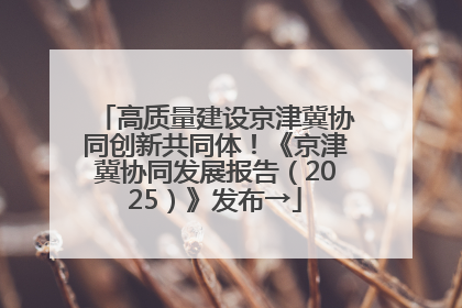 高质量建设京津冀协同创新共同体！《京津冀协同发展报告（2025）》发布→