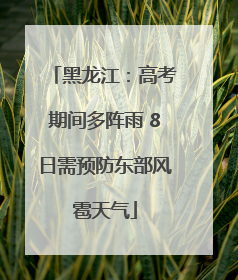 黑龙江：高考期间多阵雨 8日需预防东部风雹天气