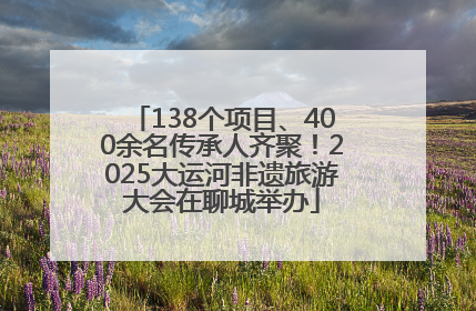 138个项目、400余名传承人齐聚！2025大运河非遗旅游大会在聊城举办