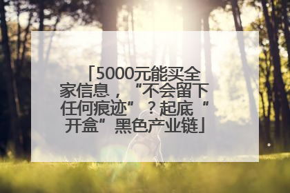 5000元能买全家信息，“不会留下任何痕迹”？起底“开盒”黑色产业链