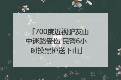 700度近视驴友山中迷路受伤 民警6小时摸黑护送下山
